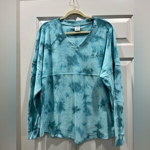 PINK Victoria's Secret Blue Tie-Dye Long Sleeve Top